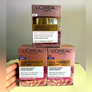 3 New L'Oreal Paris Age Perfect  Day and Night Rose tone and cell renewal